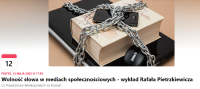 Wolność słowa w mediach społecznościowych – wykład Rafała Pietrzkiewicza